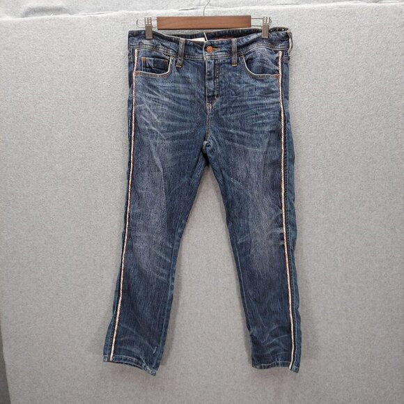 Anthropologie Pilcro Blue Jeans With Side Stripe Size P 27 - Picture 1 of 10